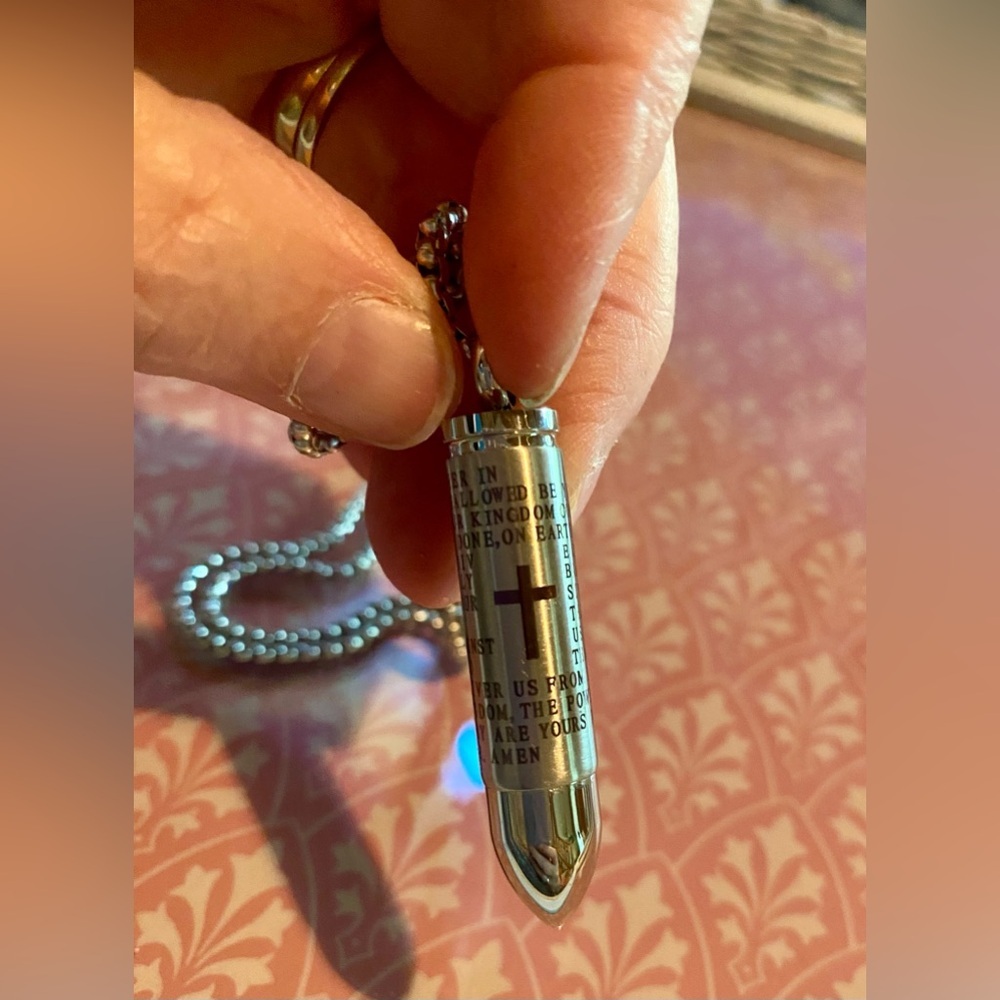 🔥Molike Lord's Prayer Stainless Steel Bullet Necklace🔥 NIP